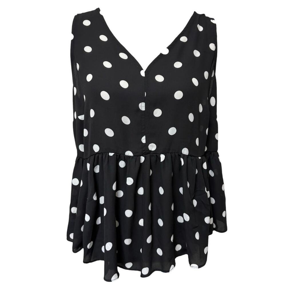 Torrid Black White Sheer Sleeveless Top 00 Medium Large